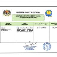 Keputusan Tawaran Sebut Harga Bilangan 1 Tahun 2026