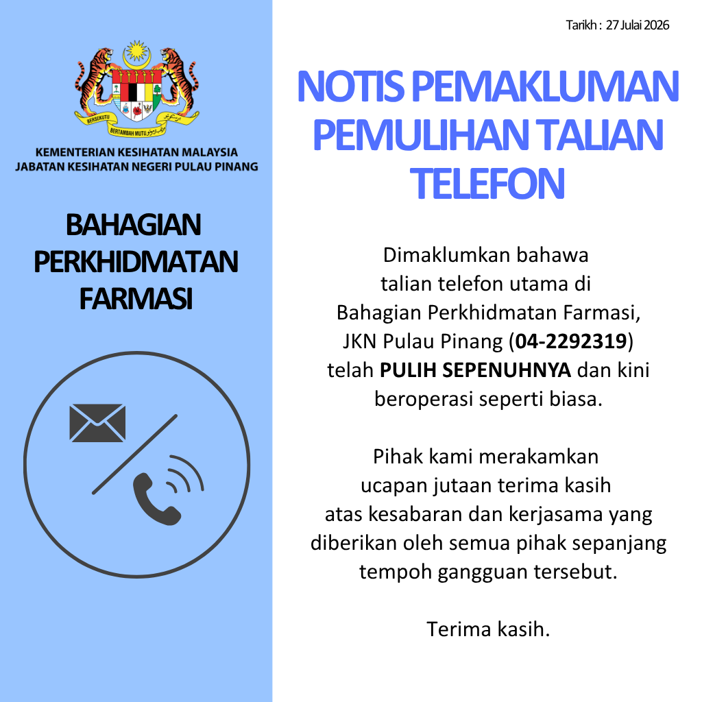 NOTIS PEMAKLUMAN PEMULIHAN TALIAN TELEFON